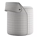 Modern Gray Fabric Stool With Black Backrest For Minimalist Home Decor