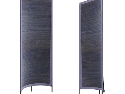 Modern Purple Blue Woven Room Divider Panels With Metal Leg Support 3d model