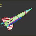 Silver Rocket Weapon With Red And White Checkered Pattern Modern Design And Metallic Finish
