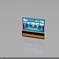 Modern Smart TV with Various Streaming Apps Displayed on Sleek TV Stand 3d model