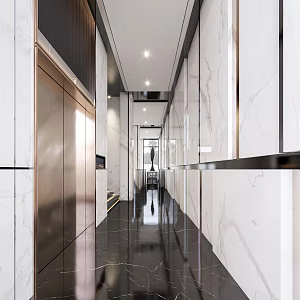 modern aisle office elevator walkway 3d model