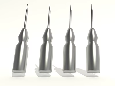 Four Shiny Silver Metal Screwdrivers Essential Hardware Tools For Home DIY Tasks 3d model