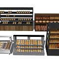 Multi Tiered Bakery Display Shelves with Glass Doors for Pastries and Bread