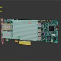 Green Circuit Board Computer Expansion Card With Dual Ports Heat Sink And PCIe Slot
