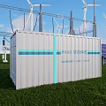 Renewable Energy Industrial Equipment with Wind Turbines Solar Panels and Power Distribution Systems