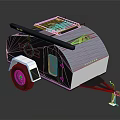 Modern Functional Trailer For Travel With Roof Rack And Surfboard