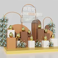 Celebration Setup for 8888th Owner Zhonghai Huanyu Times with Golden Eggs Floral Decor Archway