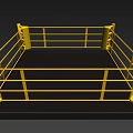 Yellow Boxing Ring Sports Equipment With Safety Rails And Black Mat