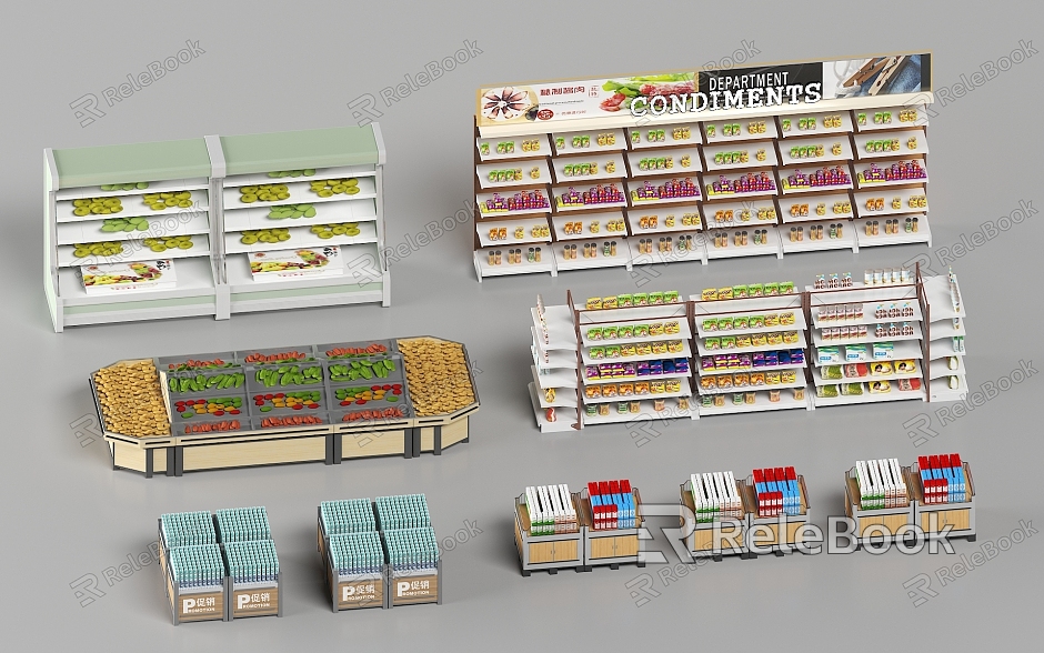 Modern Supermarket Snack House Shelf Supermarket Shelf model