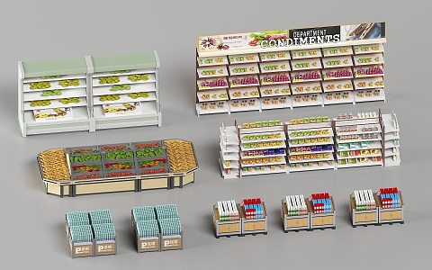 Modern Supermarket Snack House Shelf Supermarket Shelf 3d model