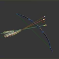 Traditional Wooden Bow And Arrow Set With Classic Design For Historical Weapon Collection
