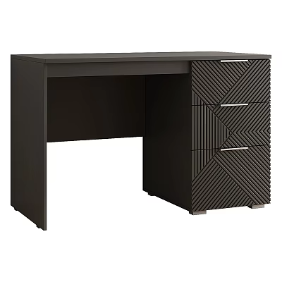 Modern Black Desk With Geometric Pattern Drawers And Metal Handles 3d model