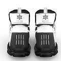 Black And White High Top Sneakers With Star Logo And Chunky Sole