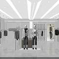 Stylish Modern Clothing Store Interior With Clothing Racks Display Areas And Mannequins