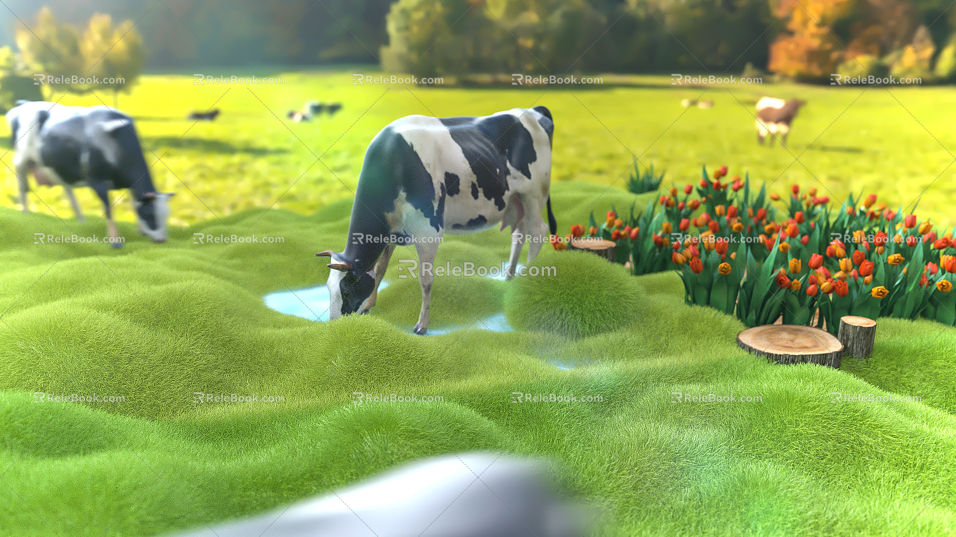 Modern Cow Dutch Ranch Cow 3d model