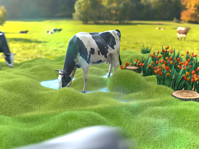 Modern Cow Dutch Ranch Cow 3d model