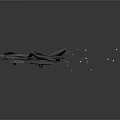 Futuristic Spacecraft With Sleek Gray Design Red Accents And Blue Light Particles