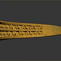 Elegant Golden Metal Bracelet With Intricate Carved Textured Surface Patterns