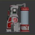 ALPHA Industrial Equipment With Red Gray Body Control Panel And Transparent Cylindrical Container