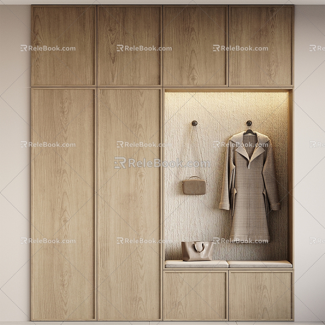 Modern Entrance Cabinet Shoe Cabinet 3d model