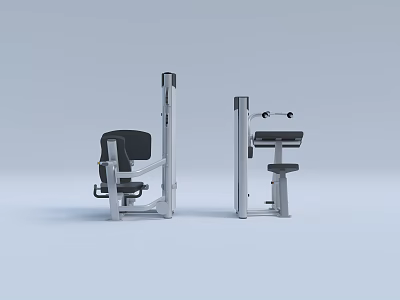 Professional Fitness Equipment With Metal Frame And Black Seats For Modern Gym Training 3d model
