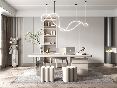 Modern Study Home Study 3d model