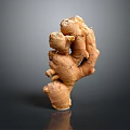 Fresh Whole Ginger Root With Natural Bumpy Texture And Brown Skin