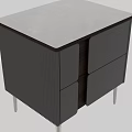 Modern Dark Bedside Table With Two Drawers And Sleek Wooden Legs