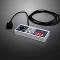 Retro Game Controller With Black Cable Directional Pad And Red Black Buttons As Household Item 3d model