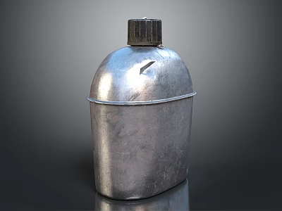 Shiny Silver Metal Daily Electrical Appliance Container With Lid For Kitchen Household Use 3d model