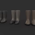 Stylish Long Knee High Boots in Gray Light Gray Brown with Black Soles