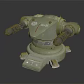 Olive Green Military Weapon With Dual Cannons Turret Structure And Mechanical Base Design