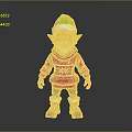 Christmas Elf Figure With Green Hat Red Snowflake Sweater White Beard And Brown Boots