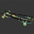 Sturdy Automotive Chassis Frame With Wheels Suspension And Drivetrain Components