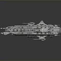 Futuristic Sci Fi Spaceship 3D Model With Armored Hull And Detailed Engines