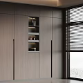 Modern Dark Wood Wardrobe Design With Built In Shelves And Storage