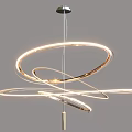 Various Modern Hanging Chandeliers With Curved Ring Structures And LED Lights