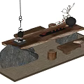 New Chinese Tea Table 3d model