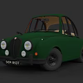 Vintage Green Car With Classic Design And Retro Exterior Details