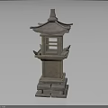 Traditional Japanese Stone Lantern With Classic Design As Outdoor Decorative Garden Furniture
