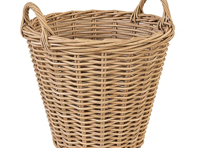 Wicker Storage Basket With Sturdy Handles For Home Organization And Decor 3d model