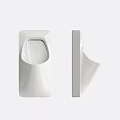 White Modern Urinal with Sleek Surface and Ceramic Construction Showcasing Front and Side Views 3d model