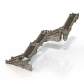 Ancient Stone Bridge Model With Steps And Architectural Design Elements
