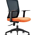 Modern Mesh Back Office Chairs In Black And Orange With Swivel Base Design