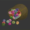 Fresh Red and Yellow Apples Spilling From Tilted Clay Jar on Dark Surface