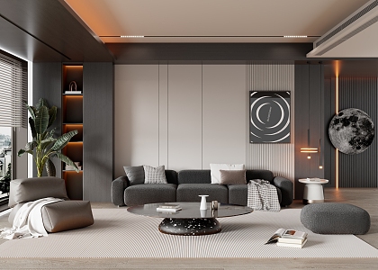 modern living room 3d model