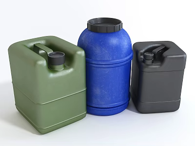 Green Blue Black Plastic Laundry Containers Square Cylindrical Design For Household Washing Supplies 3d model