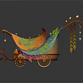 Modern carriage ancient frame car 3d model