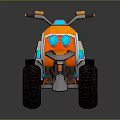 Rugged Mountain Terrain Perfect For Off Road ATV With Large Tires And Orange White Design