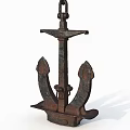 Realistic Rusty Anchor Realistic Anchor Ship Anchor Rusty Equipment Industrial Iron 3d model